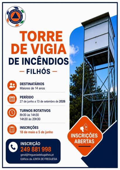 ABERTURA DE INSCRI&Ccedil;&Otilde;ES: TORRE DE VIGIA DE INC&Ecirc;NDIOS